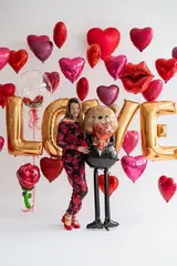 Сет гелиевых шаров Красные сердца любви