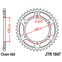 Звезда ведомая задняя JT JTR1847 JTR1847.46 XT250 XT250X Serow