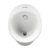 2817302000 DURAVIT WHITE TULIP Писсуар 320х340 мм., без смывного края, с вытяжкой, подача воды сзади, сток гориз., без "мушки",с с HygieneGlaz, цвет белый