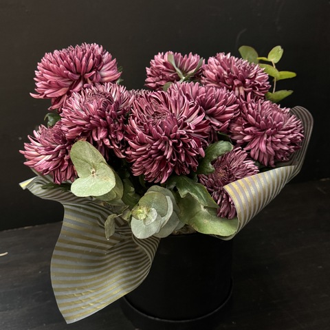 Бокс с хризантемой бигуди