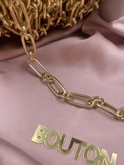 Цепь золотистая овальная чередующиеся звенья
