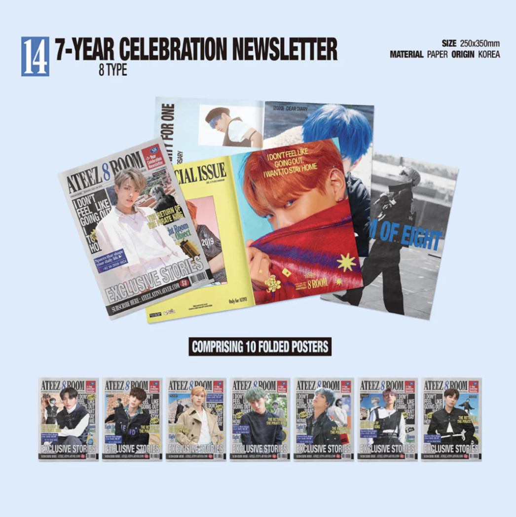 Купить Мерч ATEEZ POP-UP '8ROOM' - 7-YEAR CELEBRATION NEWSLETTER