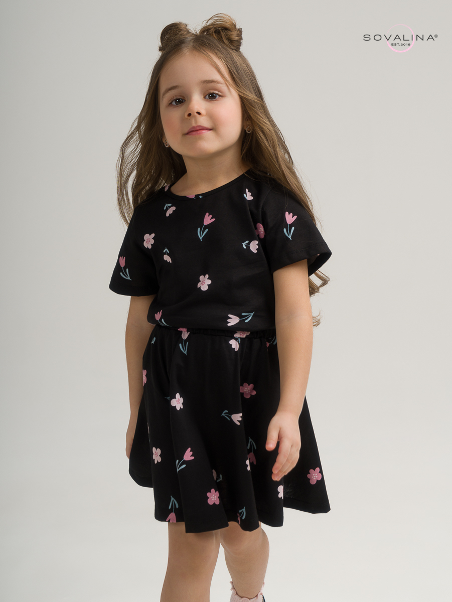 Костюм Мальвина SG тюльпаны на черном New