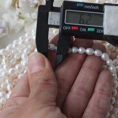 Жемчуг натуральный речной, рис, 5,2-7,8 мм, 1 нить, Ж023