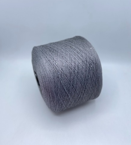 Бобинная пряжа (пр.Италия),Linette Pailletes, 450/100гр, 80% Лен, 20% Полиэстер(пайетка), цвет-Мышино-серый+пайетка. арт.36738