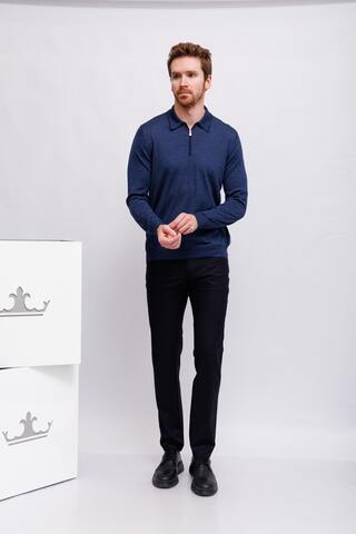 GRAN SASSO Поло на молнии из шерсти с шелком