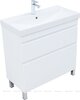 Aquanet 348182 Тумба с раковиной Слим 80 напольная 2 ящ. цв.белый сатин (348182)