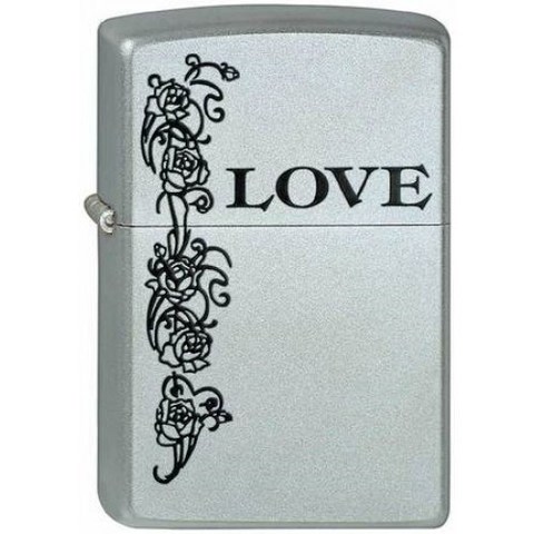 Зажигалка Zippo с узором цвет латунь/сталь, серебристая, 36х12х56 мм (205 Inspiration Love) | Wenger-Victorinox.Ru