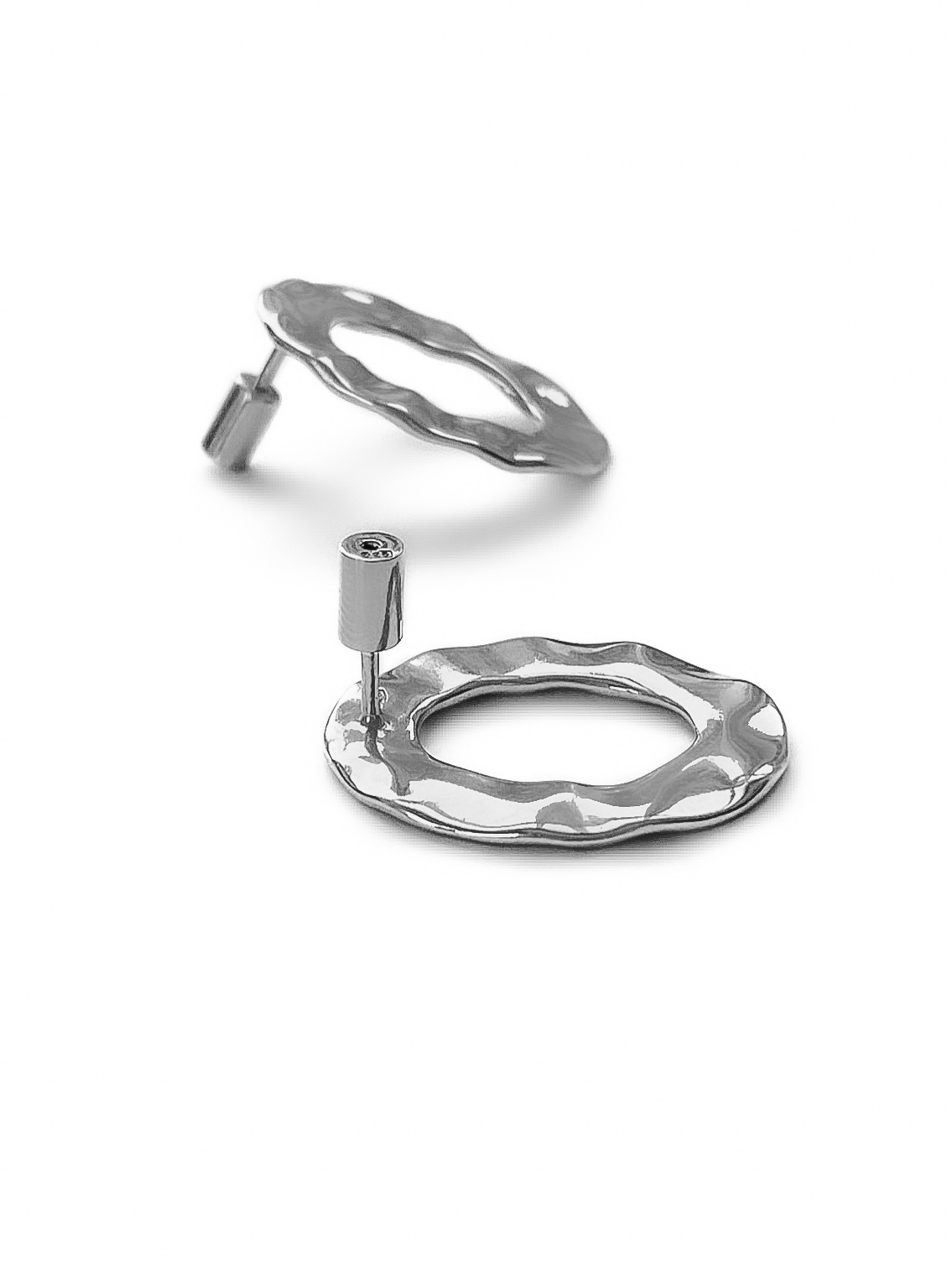 Серебряные серьги-кольца 