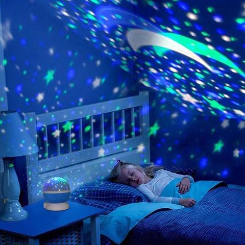 Ночник-проектор вращающийся Звездное небо Star Master (фиолетовый)