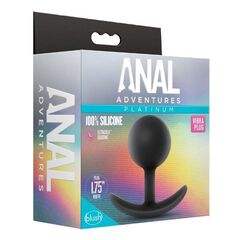 Черная анальная пробка Silicone Vibra Plug - 8,9 см. - 