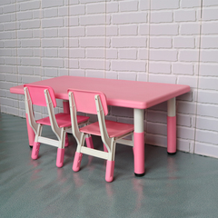 пластиковый регулируемый прямоугольный стол, 120х60см, розовый
