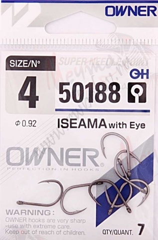 50188 № 4 Крючки OWNER Iseama W/ Eye-Bc/ продажа от 5 уп.