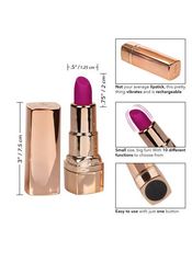 Золотистый вибратор-помада с пурпурным мягким кончиком Hide & Play Rechargeable Lipstick - 