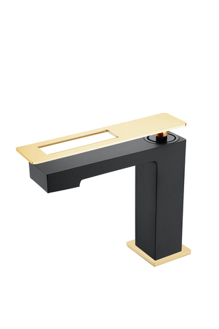 Boheme Q 141-BG Смеситель для раковины, цвет: чёрный,золото