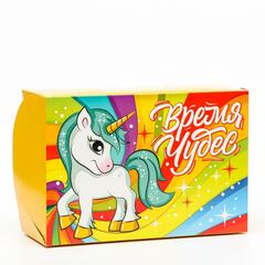 Коробка на 6 капкейков " Радужный единорог " 25 х 15 х 10 см