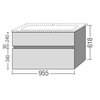 Villeroy&Boch  B66000VD Тумба под раковину, Villeroy&Boch, Verity Line, ширина, мм-955, глубина, мм-482, высота, мм-618, тип установки-подвесной, раковина-необходимо заказать, вырез под раковину-один, ящики-2, крепления в комплекте, материал корпуса-