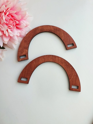 A set of handles for a bag (2pcs), semicircle 19x10 cm, 6 mm, tinted, Mocha color