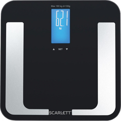 Весы напольные SCARLETT SL-BS34ED40, диагностика, 180кг, черный