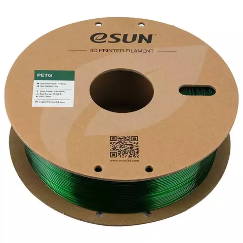 Катушка PETG-пластика ESUN 1.75 мм 1кг., зелёная
