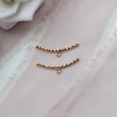 Трубочка, спейсер с колечком 25*2 мм, позолота, П120