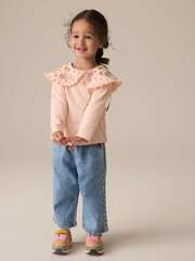 Лонгслив с воротником для девочки Next E71-140, Персиковый