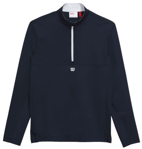 Теннисная футболка Wilson Elevate Performance 1/2 Zip - classic navy