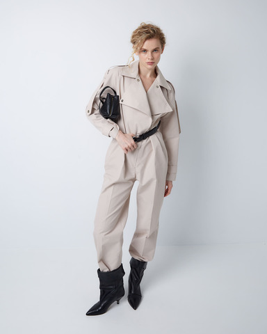 Комбинезон из хлопка Макс Мара светло-бежевый