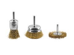 ЗУБР d 24/50/50 мм, витая стальная латунированная проволока 0.3 мм, набор щеток для дрели, Профессионал (3530-H3)
