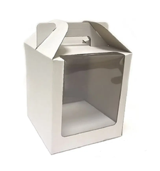 Коробка под кулич плотный картон, квадратное окно 18*18*20 мм