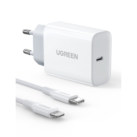 Зарядное устройство UGREEN PD 20W Fast Charger Set MFi-certified EU белый CD137