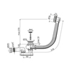 Сифон для ванны автомат комплект, металл Alcaplast A55K-RU-01