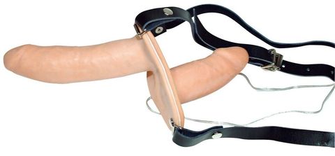 Телесный женский страпон с вагинальной пробкой Strap-On Duo - 15 см. - Orion You2Toys 05671590000