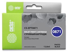 Картридж струйный Cactus CS-EPT0871 черный (13.8мл) для Epson Stylus Photo R1900