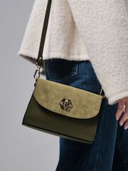 Сумка замшевая на плечо кросс-боди зеленый бамбук