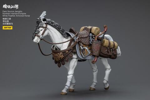 Фигурка Боевой Конь в доспехах из белого пера ЦзянХу масштаб 1/18 Dark Source JoyToy