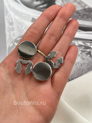Накладка на пуговицу серебро (клипсы)
