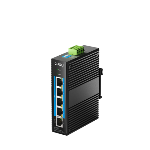 Cudy - Промышленный коммутатор с 5 портами 10/100 Мбит/с (4 порта PoE+) IF1005P
