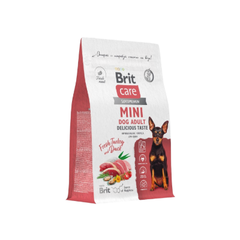 Корм для собак сухой BRIT CARE Mini с индейкой и уткой для взрослых собак мини пород Adult.Delicious Taste 1,5кг