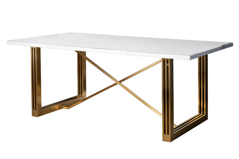 Стол обеденный 200х100х76см Garda Decor белый/золото