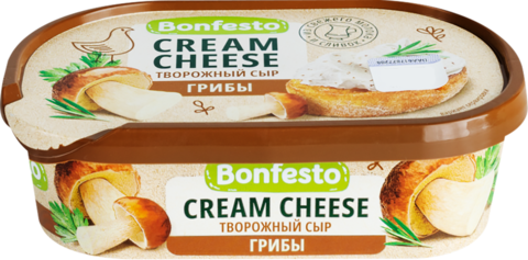 Сыр творожный Бонфесто Cream Cheese с наполнителем Грибы 65% 140г
