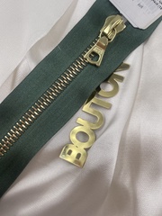 Молния металл Riri на атласной тесьме, 6 мм, цвет 5861, зеленый холодный