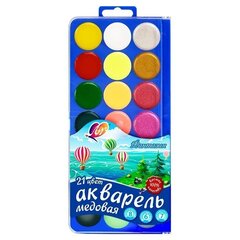 
          Акварель Луч медовая, 21 цвет (перламутровый, флуоресцентный), без кисти, пластик. упаковка, "Фантазия"