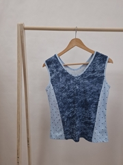 Майка Мк-403Х/голубой-горохмрамор