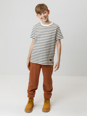 фуфайка  для мальчика  КР 302216/теплое молоко,полоска к622