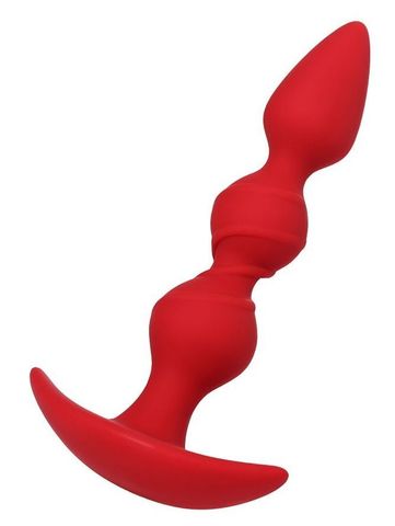 Красная силиконовая анальная втулка Trio - 16 см. - ToyFa ToDo 357017