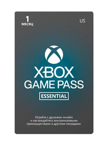 Карта оплаты Xbox Game Pass Essentials на 1 месяц [Цифровая версия] (US) (для ПК, цифровой код доступа)