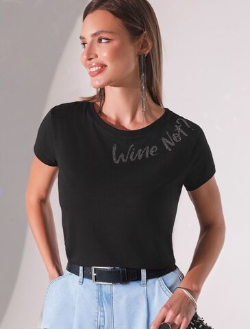 Нарядная футболка с блестящим принтом  D49.135 (131419)