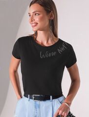 Нарядная футболка с блестящим принтом  D49.135 (131419)