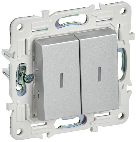 SKANDY Выключ. 2-кл. прох. с инд. 10А SK-V10S сереб. IEK